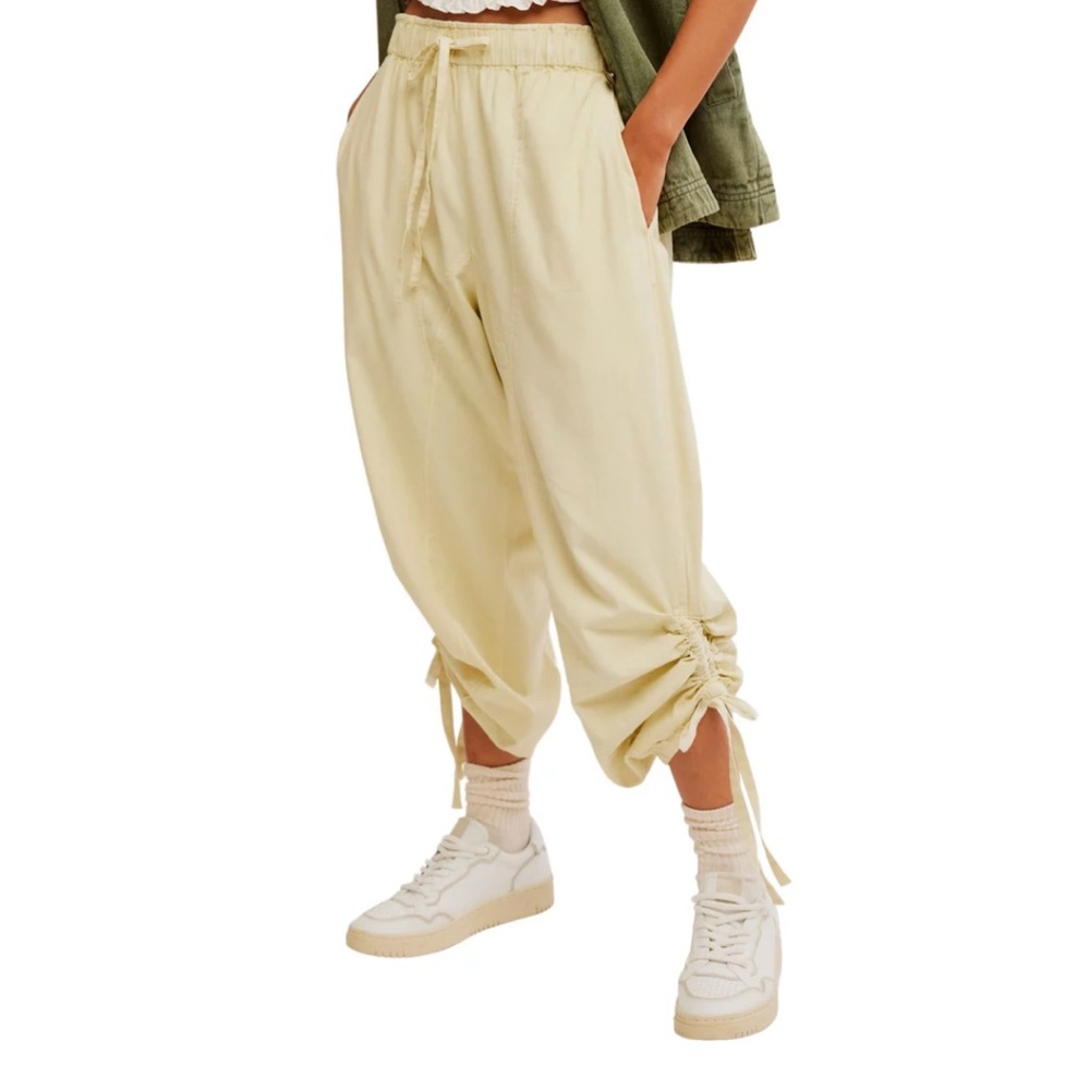 Free People Cream Drawstring Pants